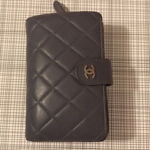 authentic chanel wallet lavender purple